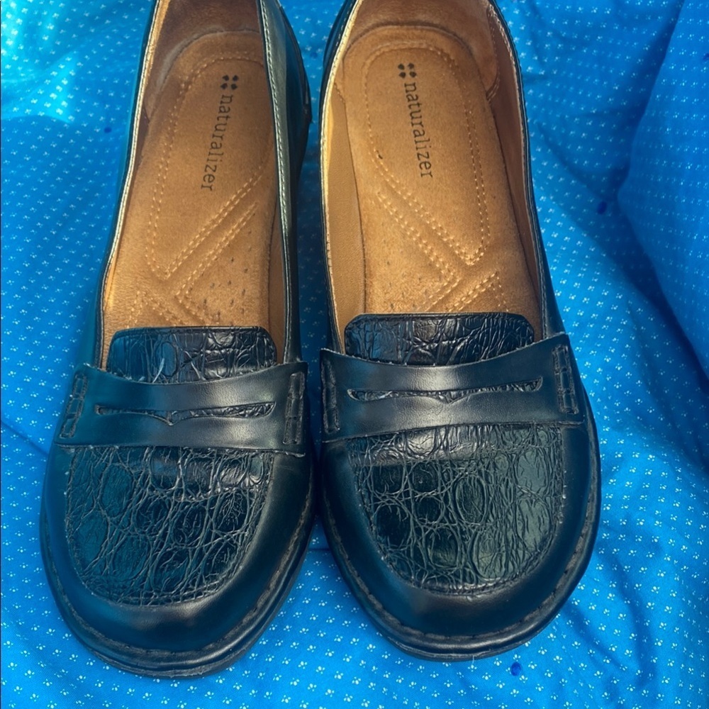 Naturalizer Size 8M Chunky Heel Black Women's Loafers Timeless Career Office - Picture 3 of 9